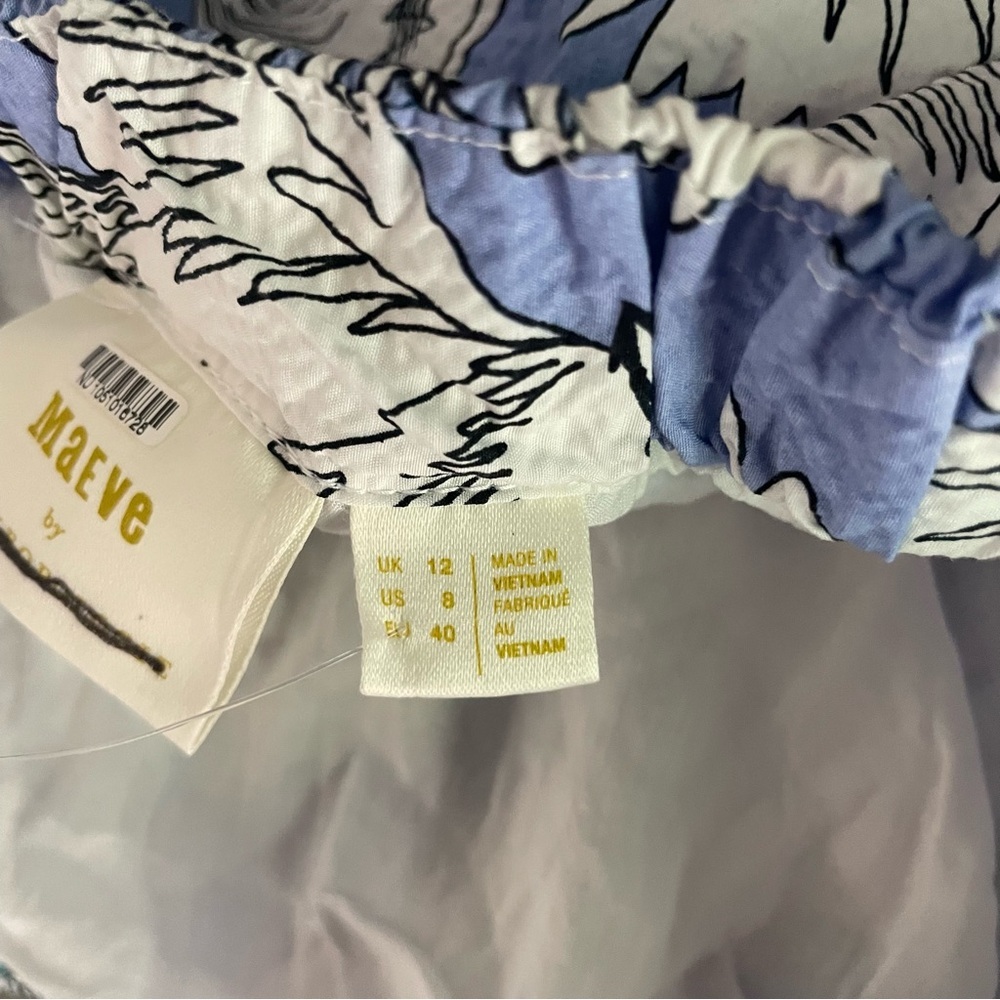 Blue Tropical Print Tie-Back Maeve Sundress - Picture 12 of 15